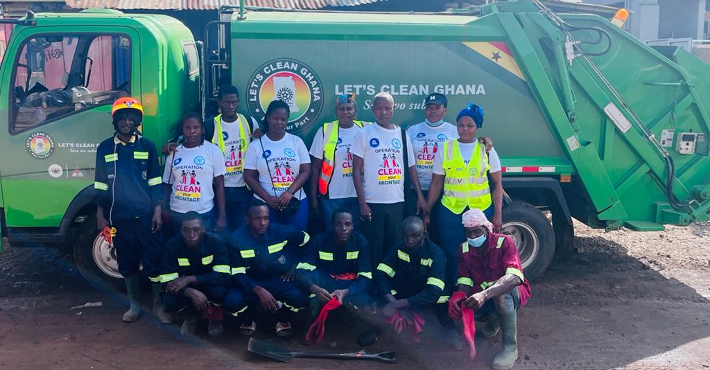 CLEAN UP EXERCISE ORGANIZED BY THE ABLEKUMA NORTH MUNICIPAL ASSEMBLY WITH SUPPORT FROM GARID AT KWASHIE-BU ELECTORAL AREA